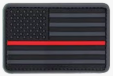 PVC US Flag Red Line Patch for Hats